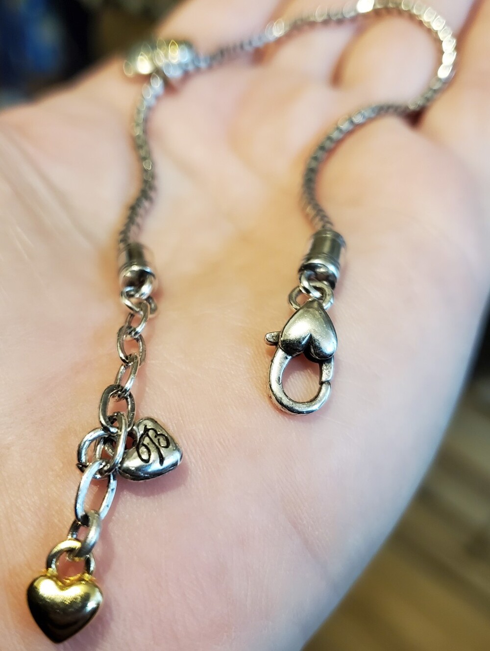 Sterling Silver Heart Charm  Bracelet Аnklet from Korea